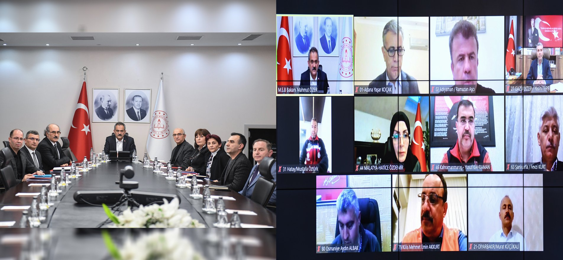 Bakan Özer, deprem bölgesindeki 10 ilin milli eğitim müdürüyle görüştü